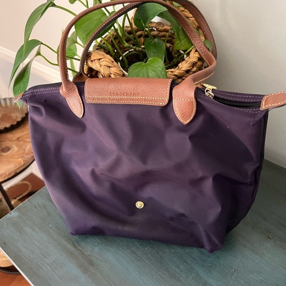 Longchamp purple and brown Signature Tote Bag. Nylon body - Picture 2 of 7